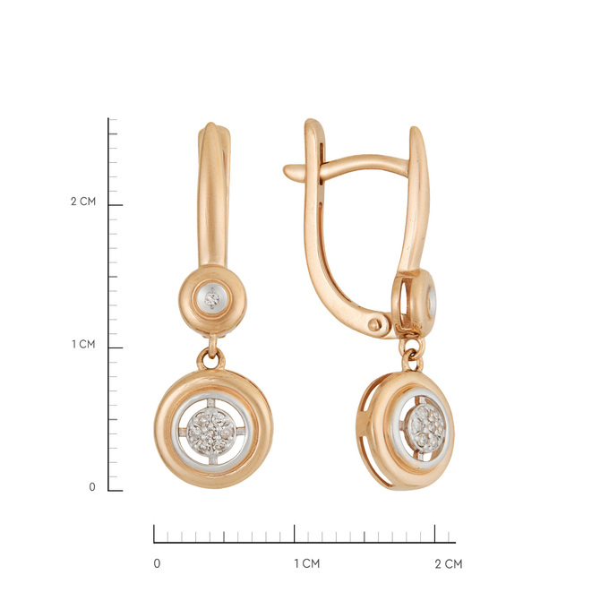 Серьги из золота 585 пробы c бриллиантами, Ц О007 3187 за 42400