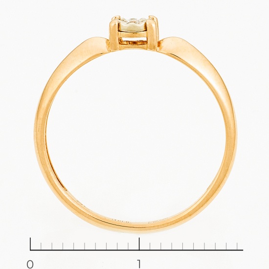 Кольцо из комбинированного золота 585 пробы c 1 бриллиантом, Л37055245 за 8940