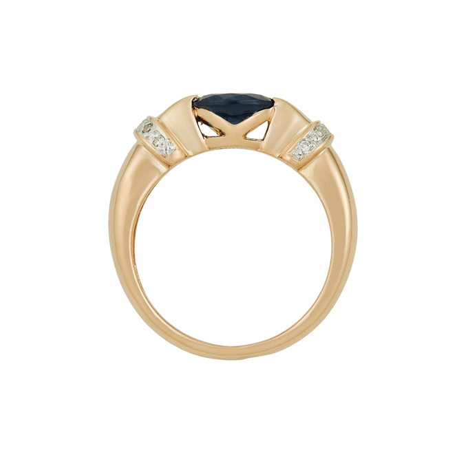 Кольцо из золота 585 пробы c сапфиром и бриллиантами, Л 6103 0616 за 67550