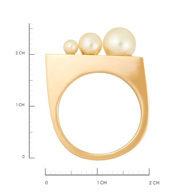 Кольцо из золота 585 пробы c бриллиантом и культивированным жемчугом, Л 6602 7311 за 61600