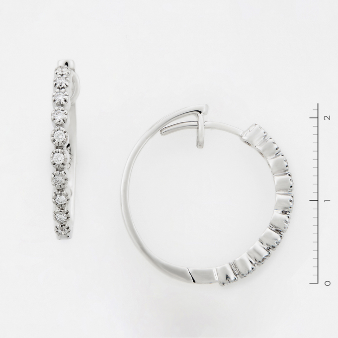 Серьги из белого золота 750 пробы c 20 бриллиантами