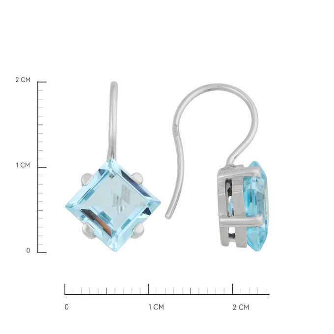 Серьги из золота 585 пробы с топазами, Л 0808 9210 за 43200