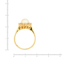 Кольцо из желтого золота 750 пробы c 1 культ. жемчугом и 14 бриллиантами Л11150722 фото 4