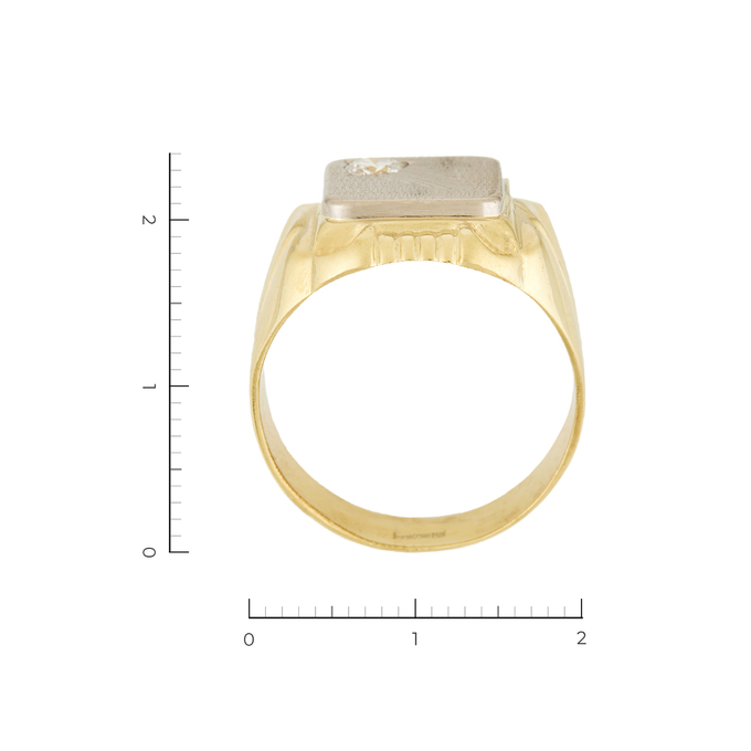 Кольцо из комбинированного золота 750 пробы c 1 бриллиантом, Л 2809 6497 за 165200