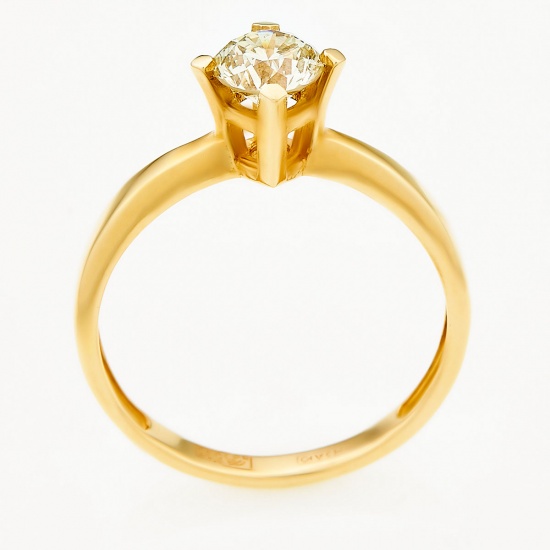 Кольцо из желтого золота 585 пробы c 1 бриллиантом, Л24126054 за 99960