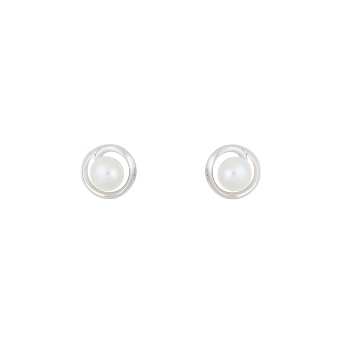 Серьги из золота 585 пробы c культ. жемчугом