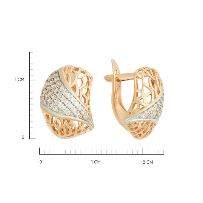 Серьги из золота 585 пробы с фианитами, Л 3706 9787 за 36400