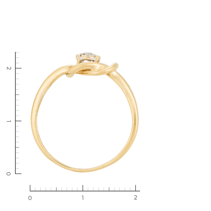 Кольцо из желтого золота 585 пробы c 10 бриллиантами, Л 2911 1908 за 20720