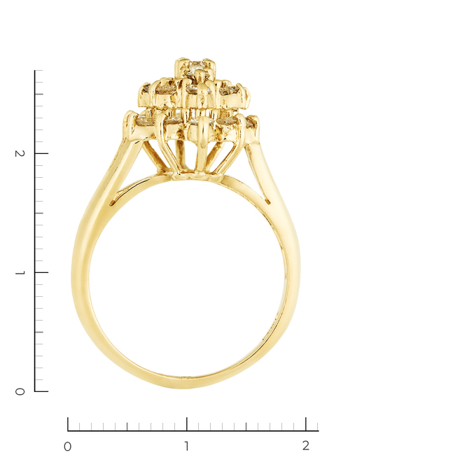 Кольцо из желтого золота 585 пробы c 21 бриллиантами, Л 2808 6671 за 62900
