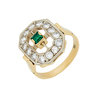 Кольцо из золота 750 пробы c изумрудом и бриллиантами