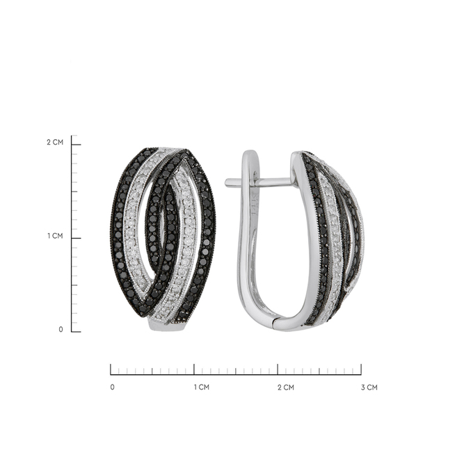 Серьги из золота 585 пробы c бриллиантами, Ц О007 1032 за 76200