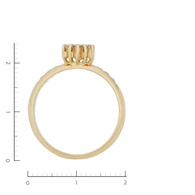 Кольцо из желтого золота 585 пробы c 24 бриллиантами, Л 7601 1314 за 39920
