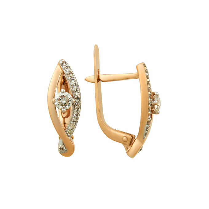 Серьги из золота 585 пробы c бриллиантами, Ц О007 0933 за 42720