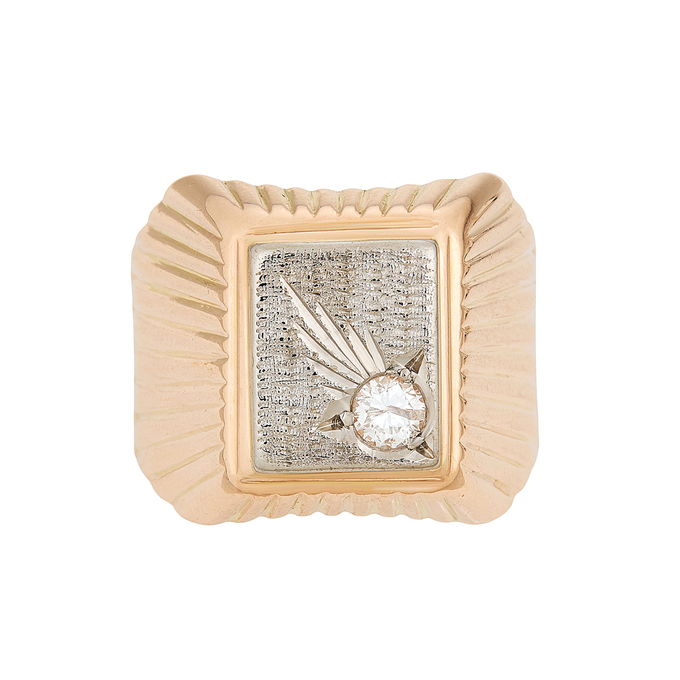 Кольцо из золота 583 пробы c бриллиантом, Л 1116 4195 за 128100