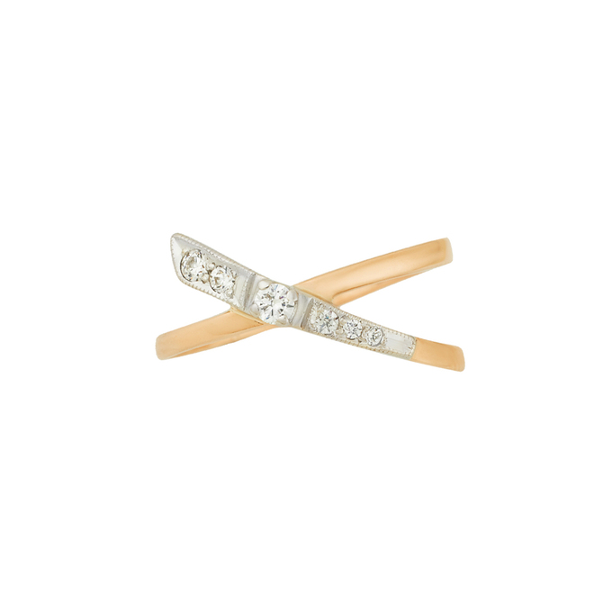 Кольцо из золота 585 пробы c фианитами