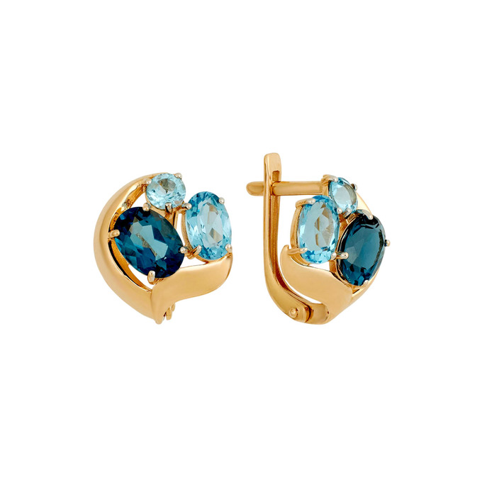 Серьги из золота 585 пробы с топазами Лондон и топазами, Л 5704 0280 за 34600