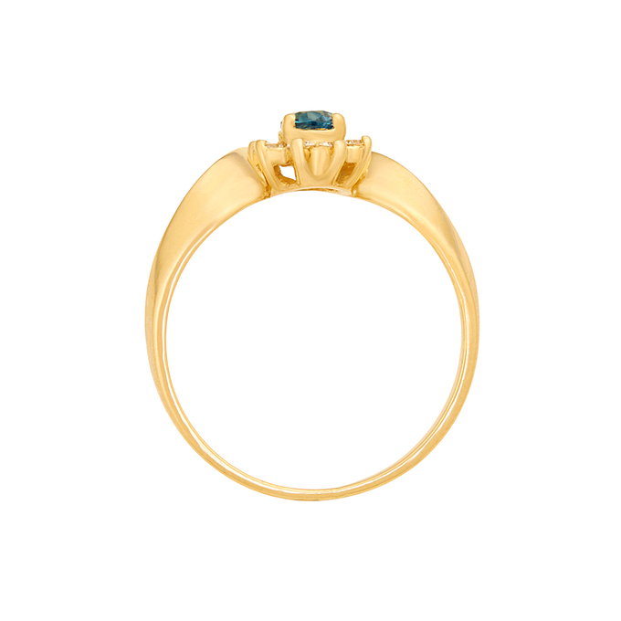 Кольцо из золота 585 пробы c топазом и бриллиантами