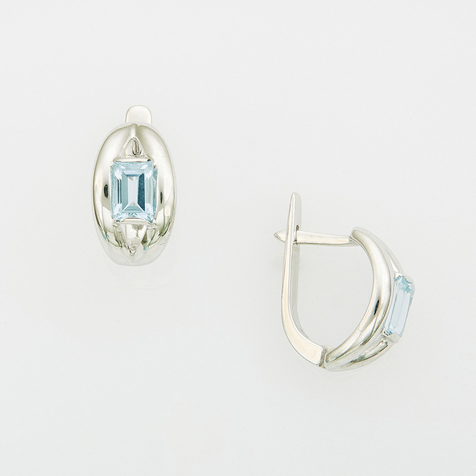 Серьги из золота 585 пробы c 2 топазами
