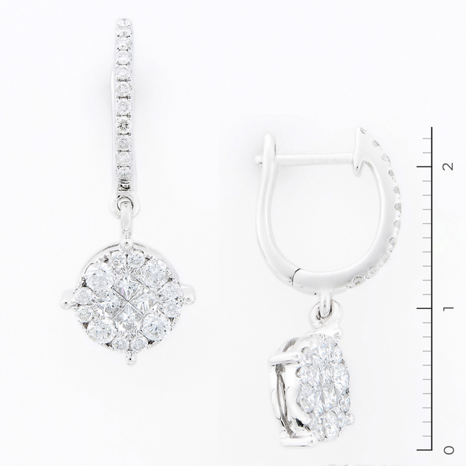 Серьги из золота 750 пробы c 54 бриллиантами