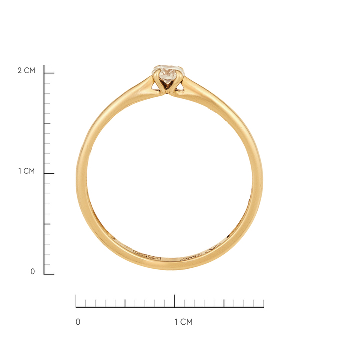 Кольцо из золота 585 пробы c бриллиантом, Л 5500 8993 за 32800