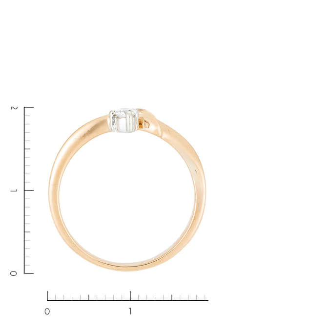 Кольцо из золота 585 пробы c 1 бриллиантом