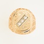 Кольцо печатка из комбинированного золота 585 пробы c 3 бриллиантами 124159 фото 2