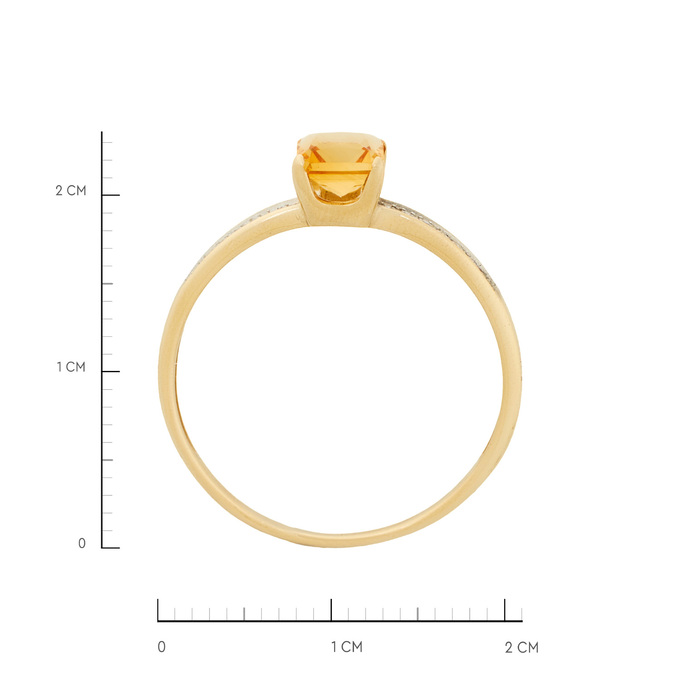 Кольцо из золота 585 пробы c цитрином и бриллиантами, Л 6002 5063 за 19600