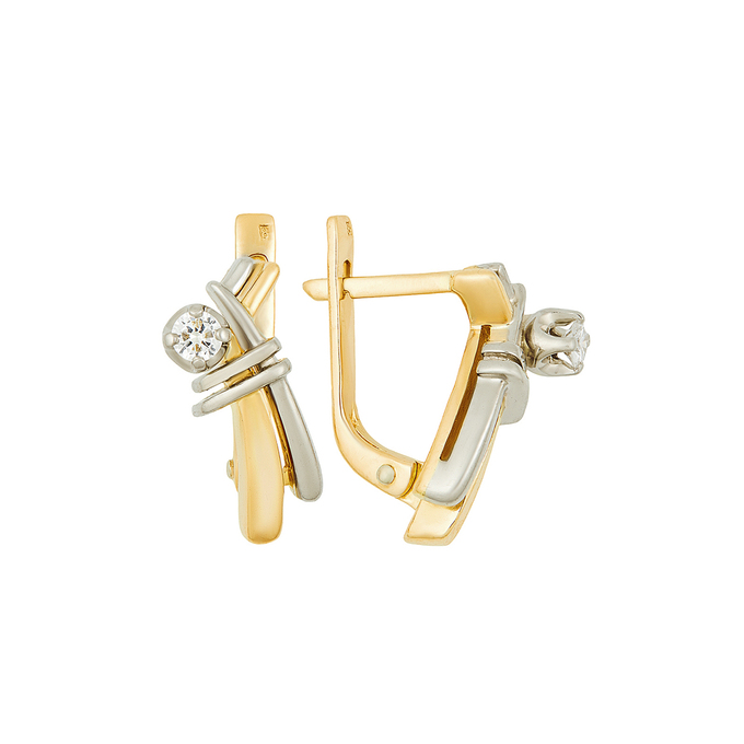 Серьги из золота 750 пробы c бриллиантами