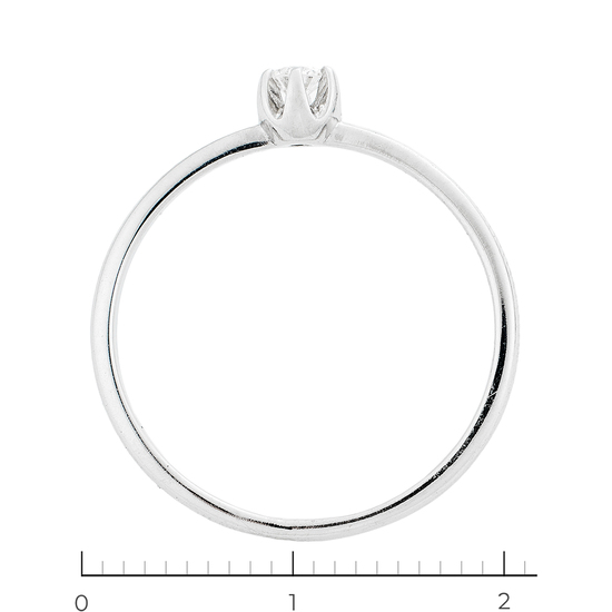 Кольцо из белого золота 585 пробы c 1 бриллиантом, Л76009616 за 15600