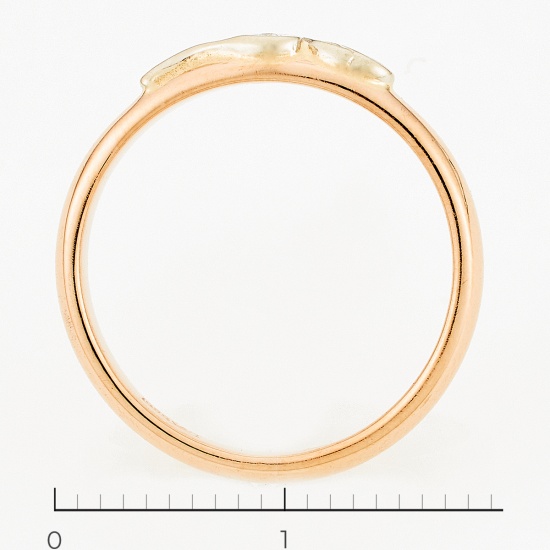 Кольцо из комбинированного золота 585 пробы c 1 бриллиантом, Л18108865 за 13740
