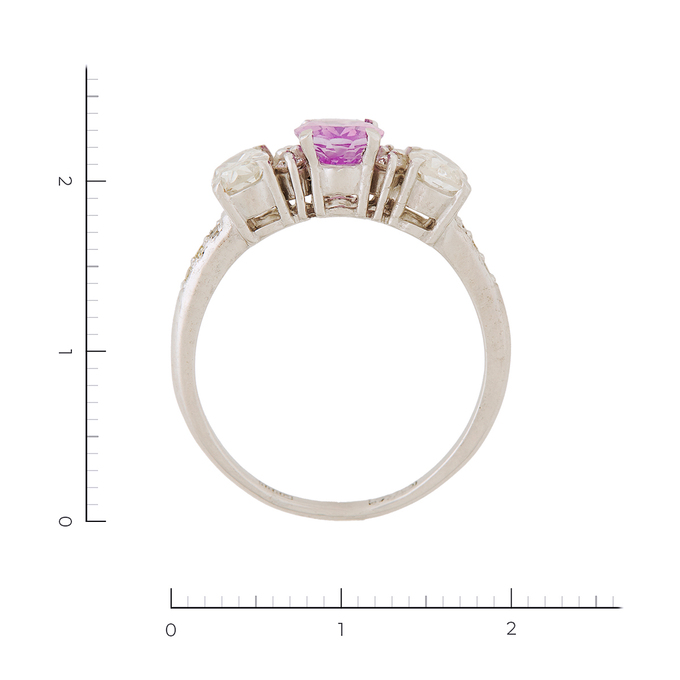 Кольцо из белого золота 750 пробы c 12 бриллиантами и 1 сапфиром, Л 2808 8919 за 110000