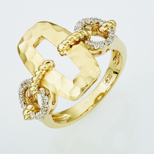 Кольцо из желтого золота 585 пробы c 20 бриллиантами Л45052917 фото 1