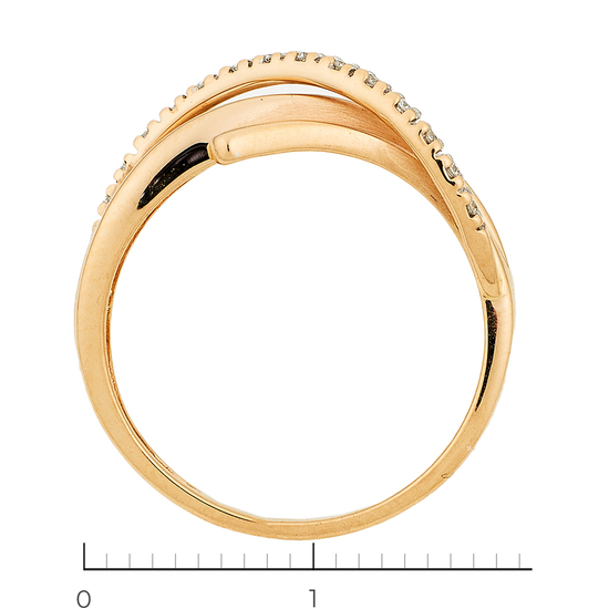 Кольцо из красного золота 585 пробы c 15 бриллиантами, Л25081031 за 14100
