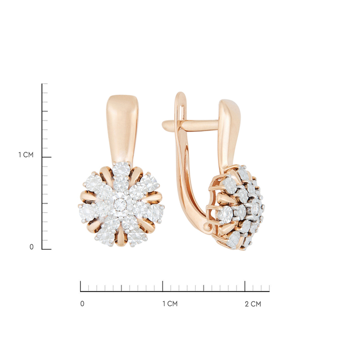 Серьга из золота 585 пробы c бриллиантом
