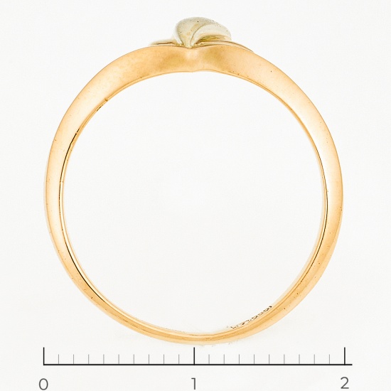 Кольцо из комбинированного золота 585 пробы c 1 бриллиантом, Л18108439 за 12540