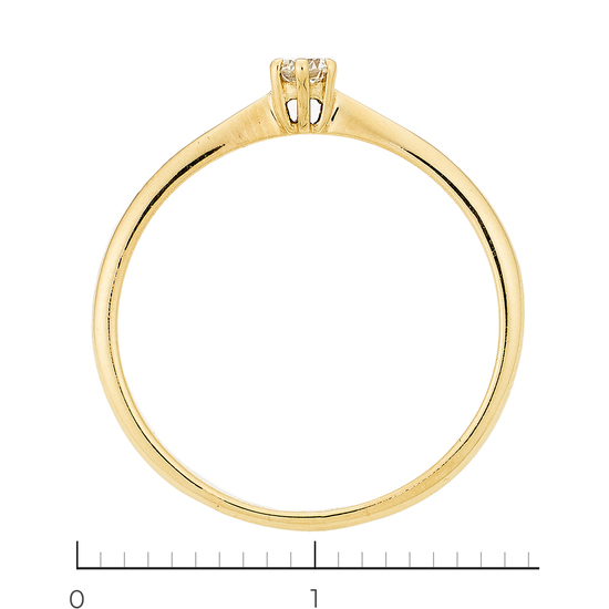 Кольцо из желтого золота 585 пробы c 1 бриллиантом, Л62015132 за 14940