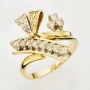 Кольцо из комбинированного золота 750 пробы c 24 бриллиантами и 1 фианитом 134084 фото 1