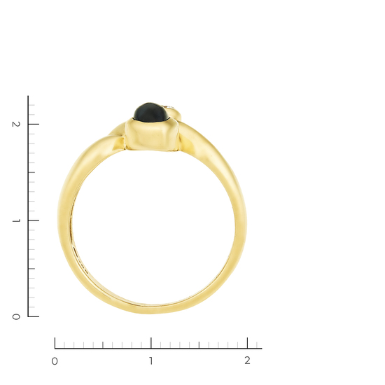 Кольцо из желтого золота 585 пробы c 1 бриллиантом и 1 сапфиром, Л09061774 за 33750