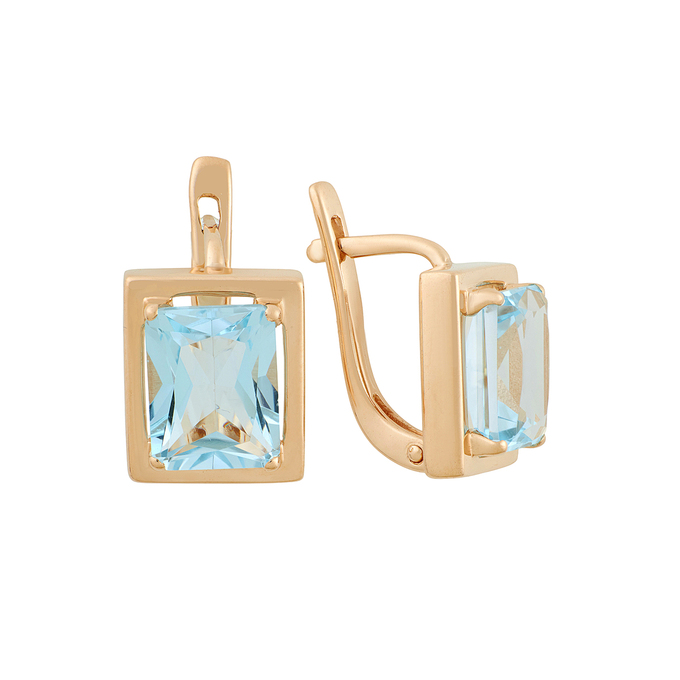 Серьги из золота 585 пробы c топазами, Л 7303 1280 за 55840