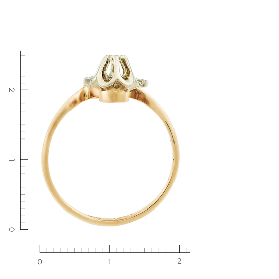 Кольцо из комбинированного золота 585 пробы c 4 бриллиантами, Л47091208 за 24950