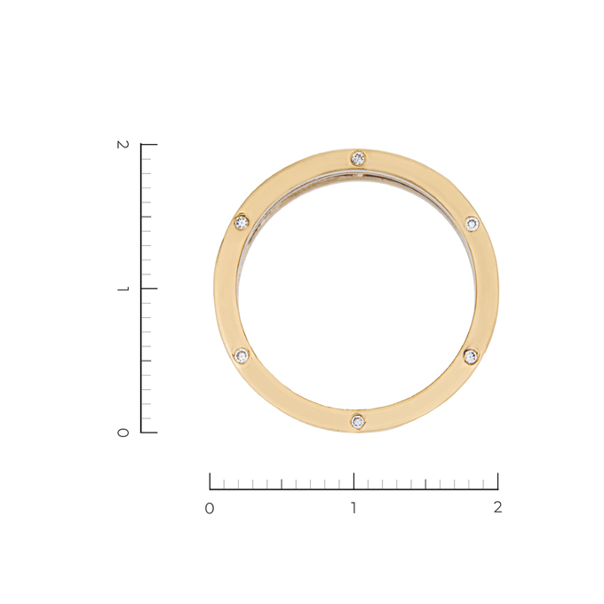 Кольцо из комбинированного золота 585 пробы c 18 бриллиантами, Л 3910 5811 за 81550