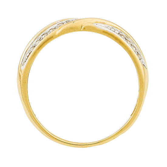 Кольцо из комбинированного золота 585 пробы c фианитами, Л41061919 за 8460