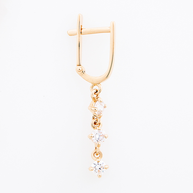Серьги из золота 585 пробы c фианитами