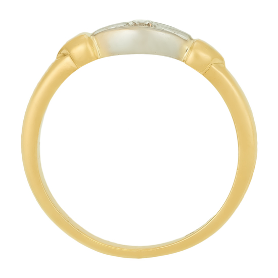 Кольцо из комбинированного золота 750 пробы c 1 бриллиантом, Л28091421 за 42000