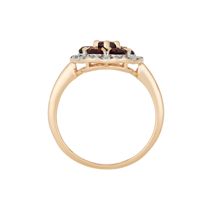 Кольцо из золота 585 пробы c гранатами и фианитами, Л 3506 6471 за 35120