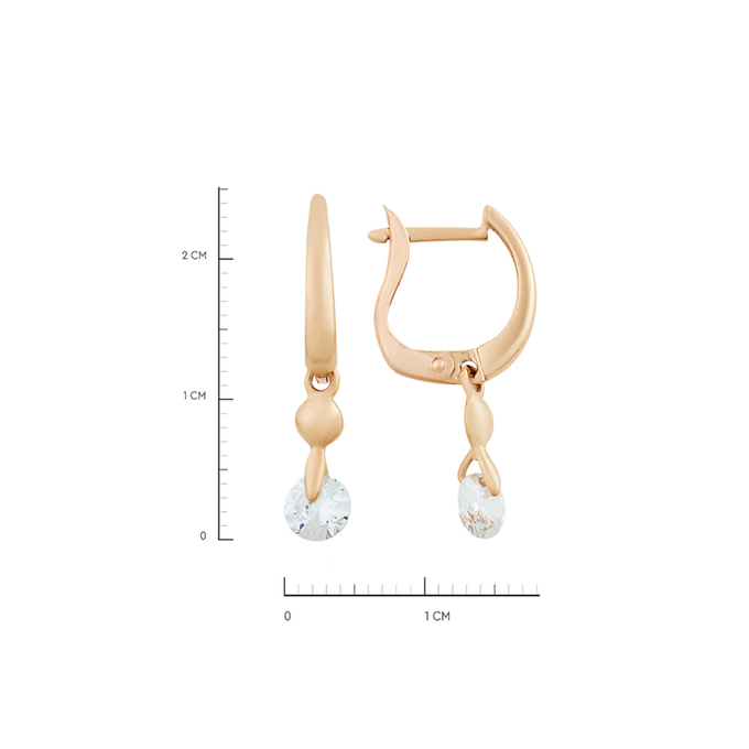 Серьги из золота 585 пробы c фианитами, К 0000 3764 за 21600