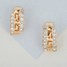Серьги из красного золота 585 пробы c фианитами