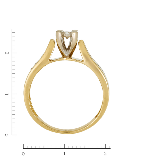 Кольцо из комбинированного золота 585 пробы c 13 бриллиантами, Л 1115 4750 за 40720