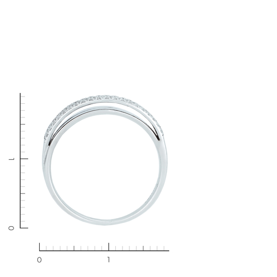 Кольцо из белого золота 585 пробы c 61 бриллиантами, Л12080807 за 24720