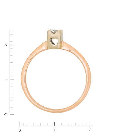 Кольцо из комбинированного золота 585 пробы c 1 бриллиантом, Л28097460 за 23920